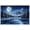 Unframe-style, variant on Winter Landscape Canvas Wall Art Snowy Mountains Forest Lake Reflection Full Moon Night Scene Pictures with Birds Serene Nature Home Decor Artwork for Living Room Bedroom