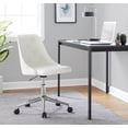 thumbnail image 6 of DeeHome Marche Contemporary Swivel Task Chair with Casters in Chrome Metal and White Faux Leather by LumiSource, 6 of 6