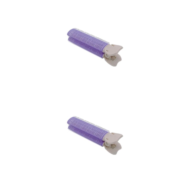 Sonducket Pinza de pelo para mujer, reemplazo de Color sólido portátil, estilo Simple, rizador Manual para mujer, abrazadera de rodillo, Púrpura claro 2piezas