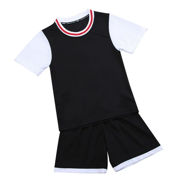WEIYLL Ensemble de Pyjama pour Garçons Décontracté Confortable Col Rond Imprimé Animal Respirant Quotidien 2 Pcs Vêtements de Maison Noir