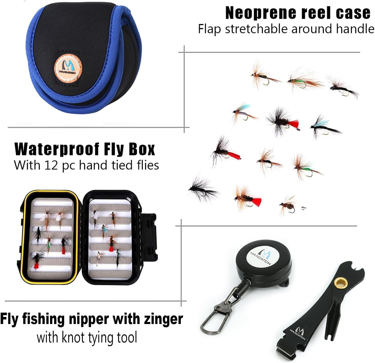 M MAXIMUMCATCH Maxcatch Extreme Fly Fishing Combo Kit 3/ Weight, Starter Fly  Rod and Reel Outfit, with a Protective Travel Case 5wt 9 0 4pc Rod,5/6 Reel  