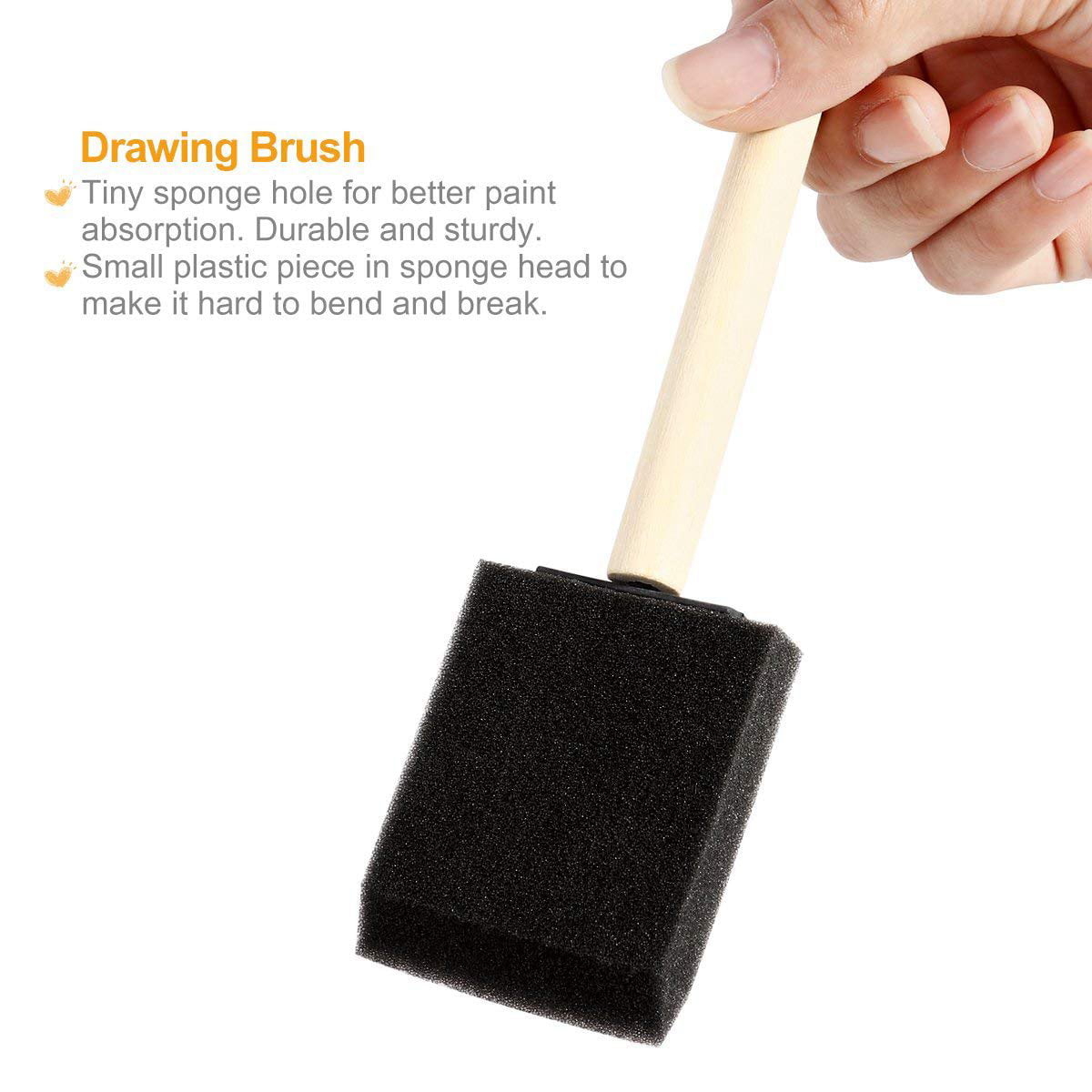 Nrpfell Foam Brush Painting Sponge Tool with Hardwood Handles Pack of 10 