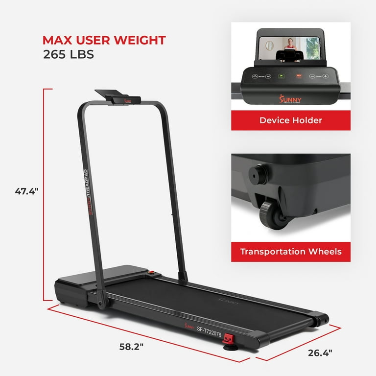 Sunny Health & Fitness Treadmill, 6-Level Incline & SunnyFit