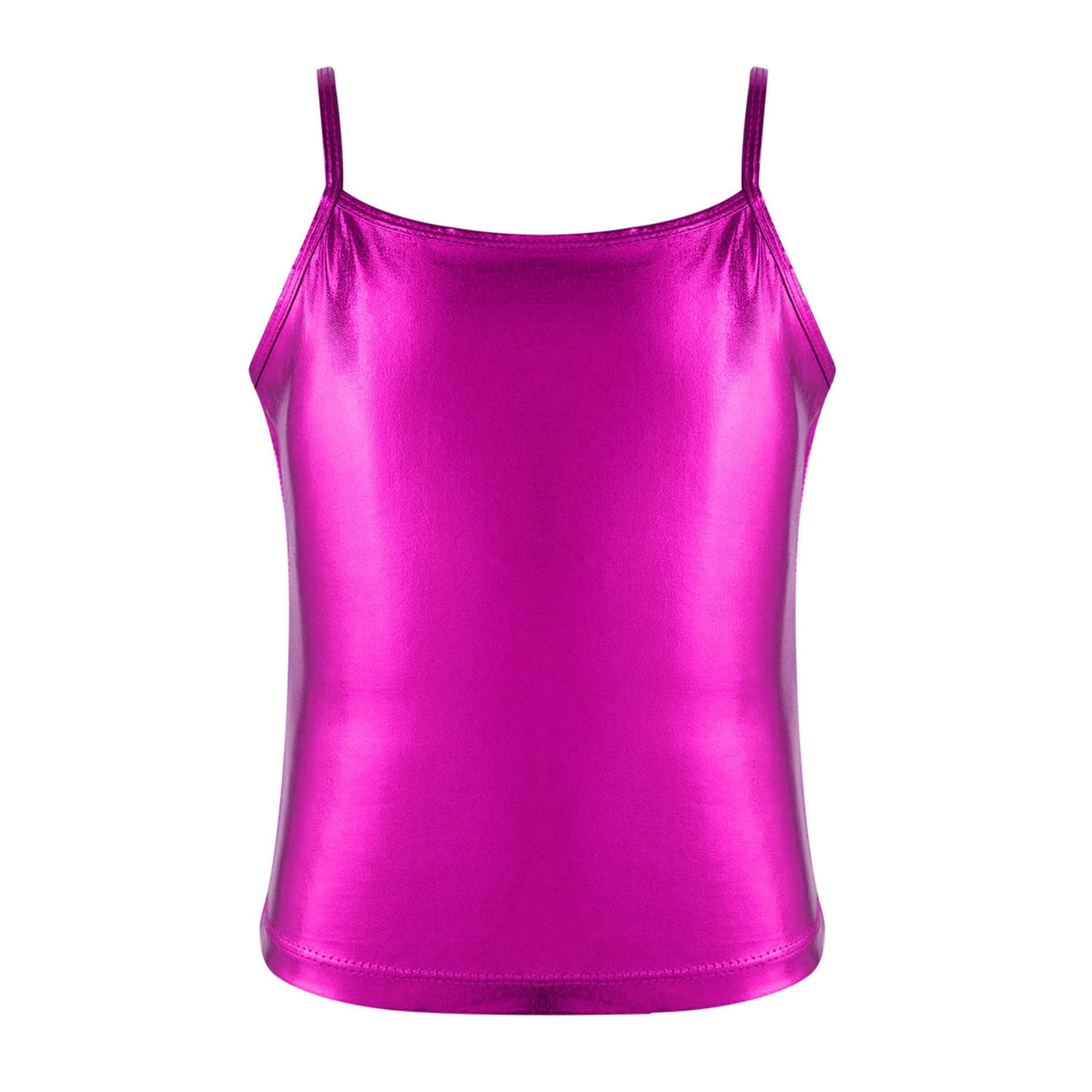 DPOIS Kids Girls' Metallic Camisole Tops Gymnastics Sports Tank Crop