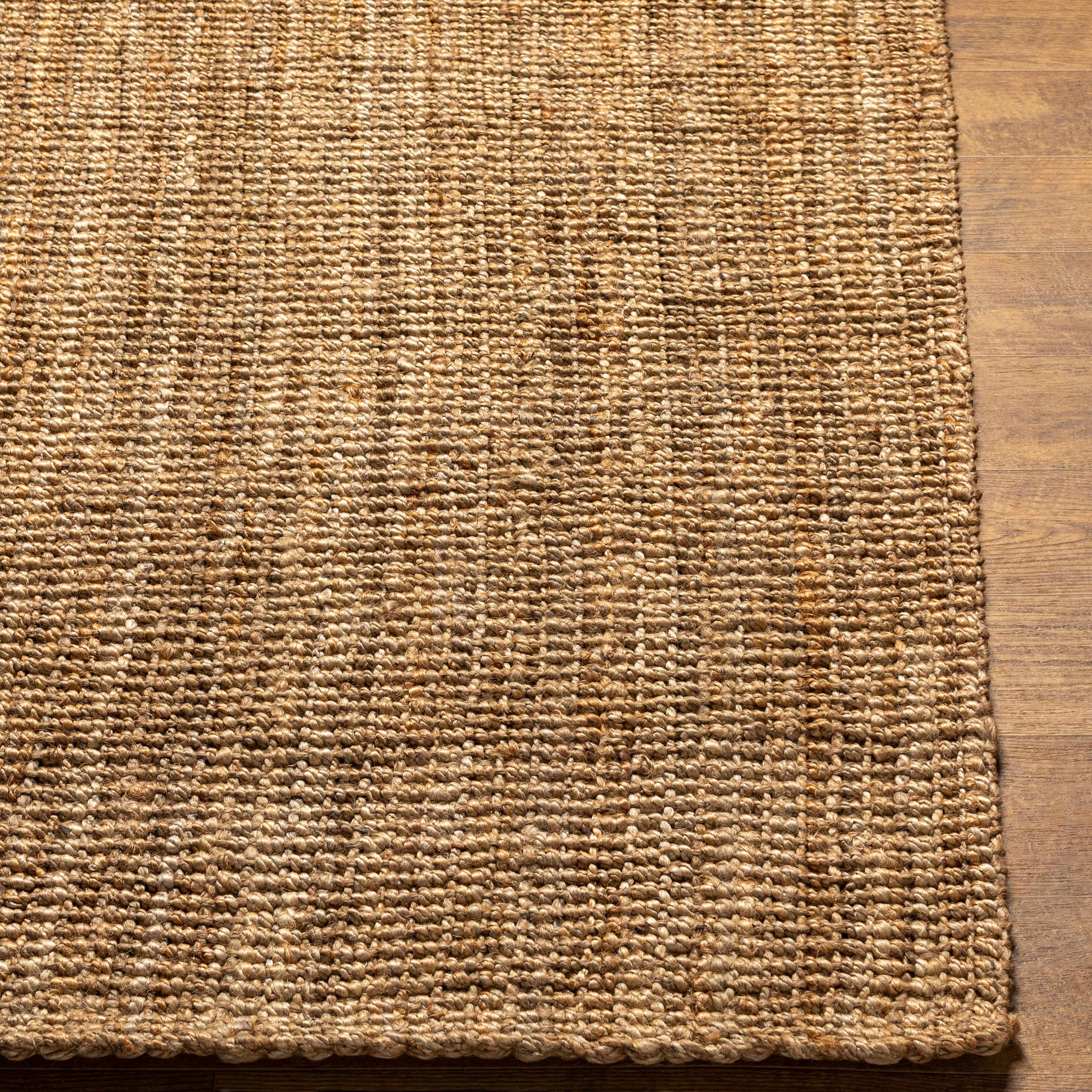 Hauteloom Ambel Handwoven Jute Rug - Natural Fiber Area Rug - Natural Farmhouse Look Carpet - Rattan Wicker Look Carpet - Brown - 4' x 6'