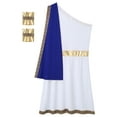 thumbnail image 6 of Doomiva Men's Ancient Greek God Toga with Sleeves One Shoulder Halloween Costume Tunic Role Play Blue L, 6 of 6