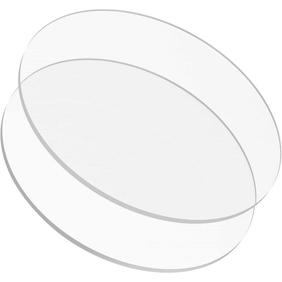 PREMIUM Buttercream Cake Discs 6"" inch Clear Acrylic Plastic Round (Set of 2) Great for Serving Bake Goods Displays & Art Craft Project