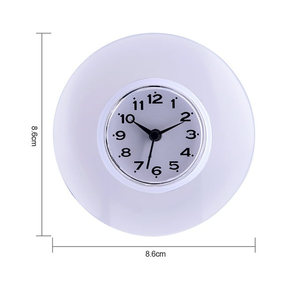 Eastbuy Horloge de Salle de Bains - Salle de Bains Cuisine Miroir Aspiration Horloge Murale Douche Horloge à Quartz étanche Décoration Blanc