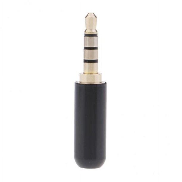 Conector de soldadura A/V macho de 4 polos TRRS de 3x3,5mm, 1/8 , negro 3 piezas