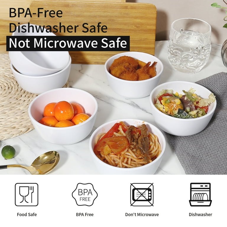 TP Lightweight 10 Ounce Melamine Soup Bowls, Dishwasher Safe Pasta