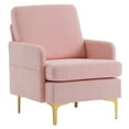 thumbnail image 2 of Teddy Velvet Gold Feet Indoor Leisure Chair Pink, 2 of 5