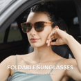 thumbnail image 3 of Cyxus Folding Sunglasses For Women Men（easy to carry） Lightweight TR90 Polarized Sunglasses UV400 Protection Anti Glare（Light Brown）, 3 of 7