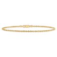 thumbnail image 2 of Primal Gold 10 Karat Yellow Gold 1.85mm Diamond-cut Quadruple Rope Chain Anklet, 2 of 2