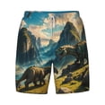thumbnail image 4 of Lsque Mens Swim Trunks Valley River Dinosaur Pattern - Bathing Suit Compression Liner - Beach Swim Shorts Swimwear - (S-3XL) - Stretch Quick Dry -3X-Large, 4 of 9