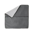 thumbnail image 2 of Mainstays 18" x 18" Grey Flannel Velvet With Faux Leather Trim Polyester Decorative Pillow Cover, 2 of 4