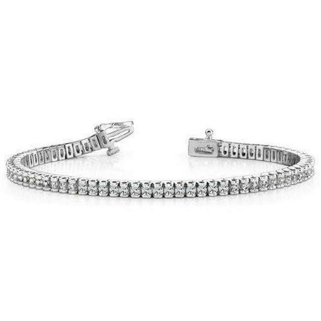 Harry Chad Enterprises 60290 4.76 CT Round Small Diamond Tennis Bracelet, 14K White Gold
