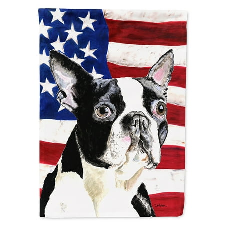 USA American Flag with Boston Terrier Flag Canvas House Size