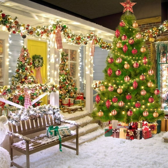 Fogcroll Artificial Pencil Christmas Tree DIY Christmas Tree Decor, Premium Pine Tree with Solid Metal Legs, Realistic Branch Perfect for Home, Shops and Holiday Decoration 5ft