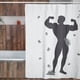 thumbnail image 4 of Cortina de Baño Impermeable Grande Juana Gallo con Diseño de Silueta Hombre Fuerte Blanca, 4 of 7