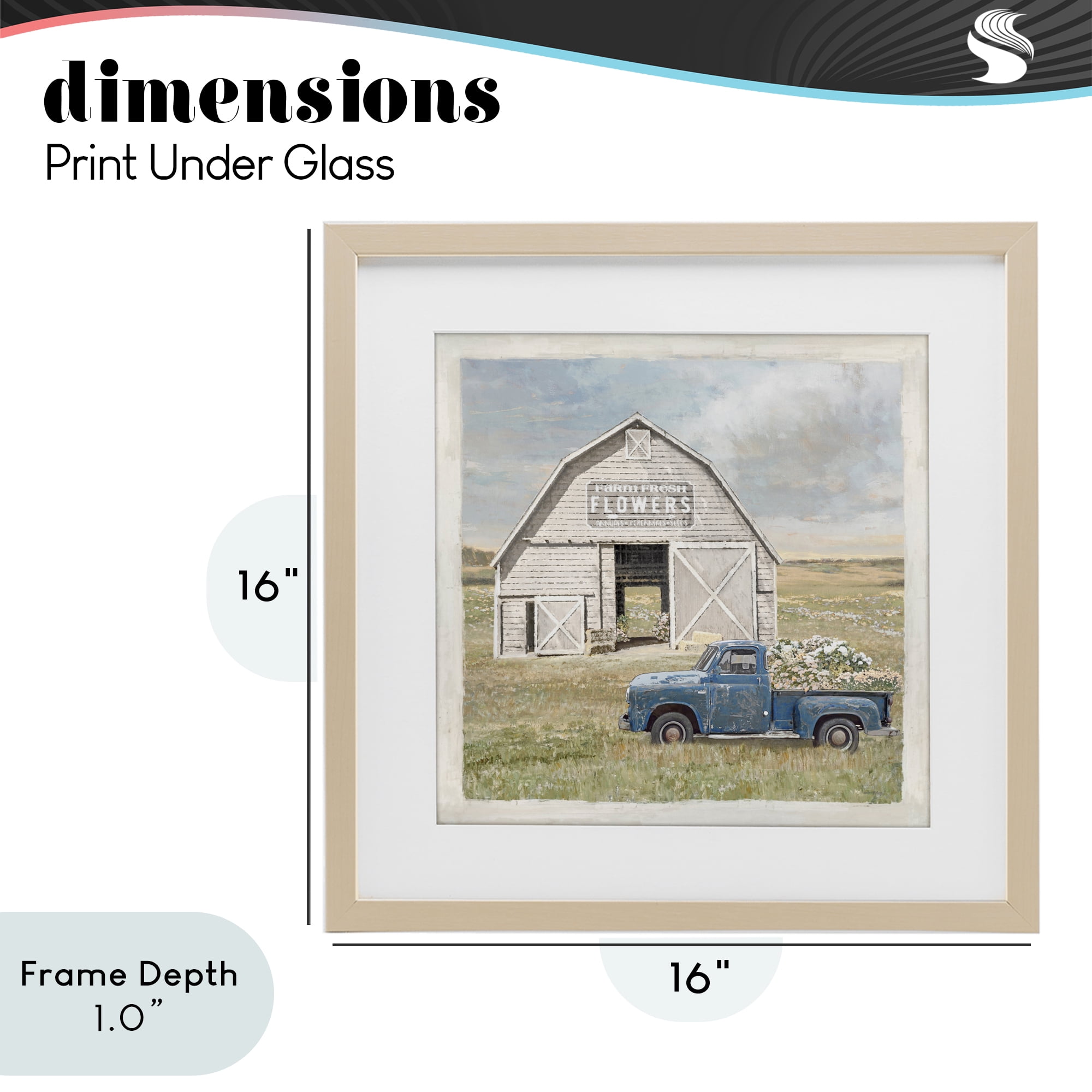 Stupell Industries Rustic Flower Barn Birch Framed Print Under Glass, design by Amber Sterling