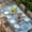 Blue, variant on Pink Abstract Table Cloths for 5 Foot Rectangle Tables, Vintage Geometric Gradient Oil Painting Modern Patio Waterproof Elastic Fitted Tablecloths, Washable Rectangular Table Cover for Camping
