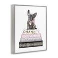 thumbnail image 2 of Stupell Industries Glam French Bulldog Pink Fashion Books Gray Framed Giclee Art, 16 x 20, by Amanda Greenwood, 2 of 7