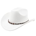 thumbnail image 1 of Western Frontier Styled Cowboy Hat Curved Brim for Outdoor Adventures Travel Riding Country Classic Craftsmanship, 1 of 3