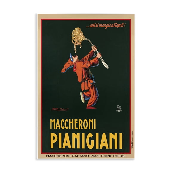 Stupell Industries Maccheroni Vintage Ad Food & Beverage Painting Unframed Art Print Wall Art, 10 x 15