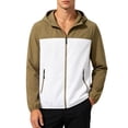 thumbnail image 3 of VBVC Men's UPF 50+ Color Block Hooded Windbreaker Jacket with Zip Pockets,Full Zip Outdoor Hiking Running Rain Jacket For Men,Khaki,S-4XL, 3 of 7