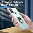 thumbnail image 2 of Xhy Moto G Power 2022 Case Military Grade Shockproof Cover Ring Holder Kickstand Support Magnetic Car Mount Dual Layer Protective Phone Case (Teal+Pink), 2 of 8
