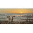 thumbnail image 2 of Adamov, Alexey 24x14 White Modern Wood Framed Museum Art Print Titled - Horses by Sunrise, 2 of 4