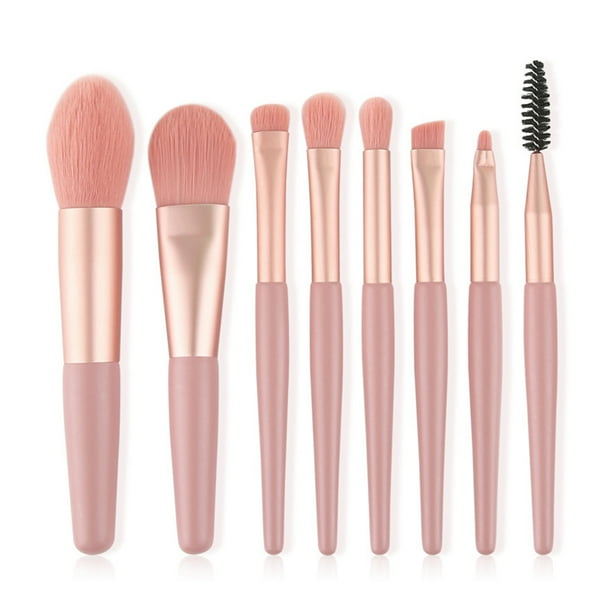 Pinceles de maquillaje con mango de plástico Polvo impermeable Fundación Maquillaje Ojo Sombra Set Soft Cepillo Profesional Herramientas Naranja Tipo 2 Paquete de 8 Advancent CE001702-04