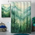 thumbnail image 3 of 4 Pcs Forest Garden Bathroom Shower Curtain Set with Rugs,Toilet Lid Cover, Bath Mat Colorful Fantasy Tree House Bathroom Decor Sets Accessories with 12 Hooks, 3 of 6