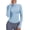 Light Blue, variant on Long Sleeve Crop Yoga Gym Tops for Women Half Zip Up Athletic Running Workout T-shirt Define Sport Jacket with Thumb Holes
