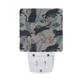 thumbnail image 5 of Yayeee LED Plug in Night Light for The Home with Auto Dusk to Dawn Light Sensors, 2 Pack, Black Floral Cat Pattern, 5 of 6