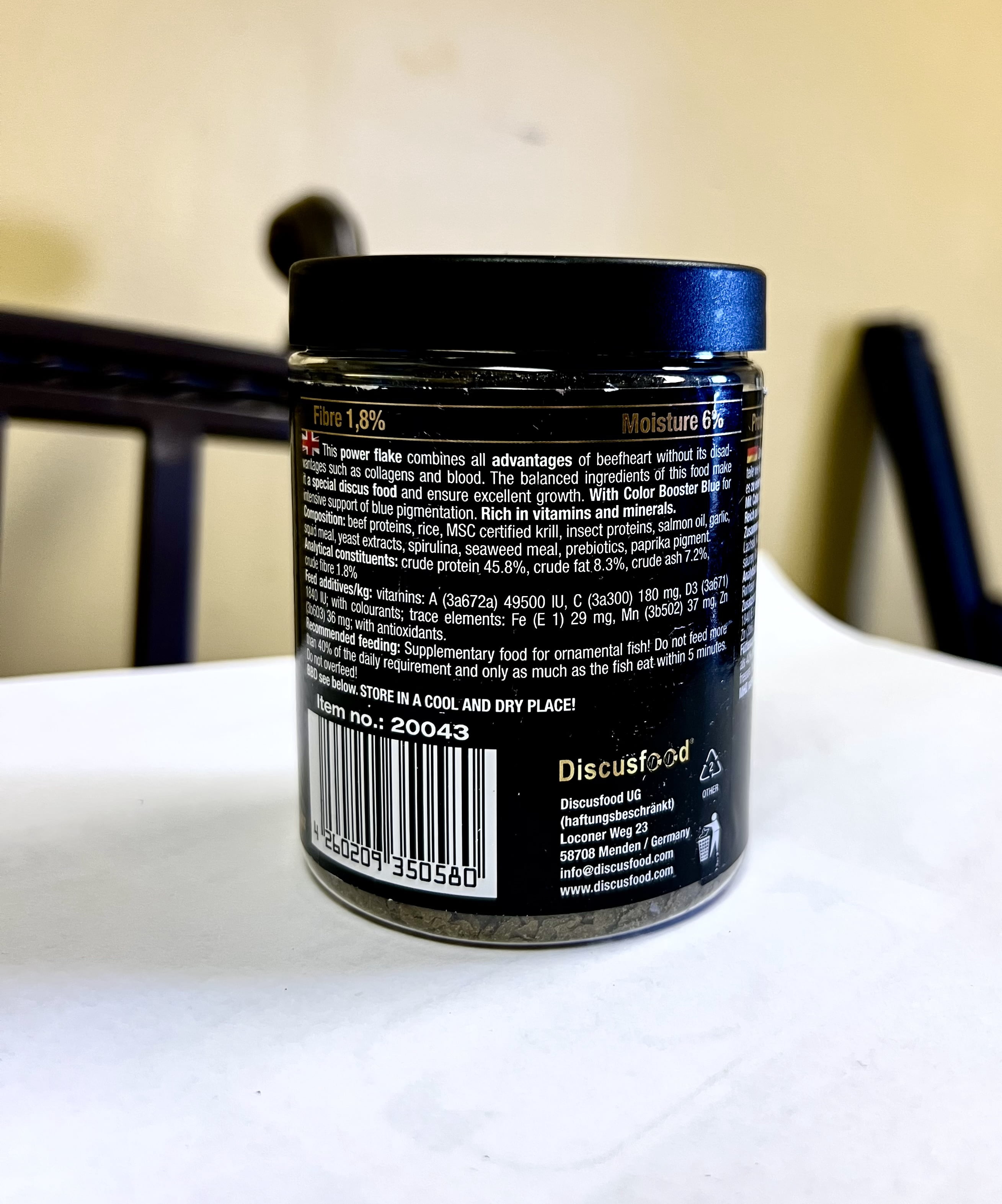 Discusfood Best Heart Flakes Blue Dream Fish Food, 2.3 oz