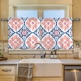 thumbnail image 2 of Yayeee Kitchen Curtains Tier Set of 2 Light Filtering 57"x36" Over Sink Window Panels, Mosaic Flowers Pattern, 2 of 7