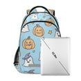 thumbnail image 7 of FORMRS Unisex Backpack Elementary School Travel Bookbag with Reflective Stripes, Blue Halloween Ghosts, 7 of 7