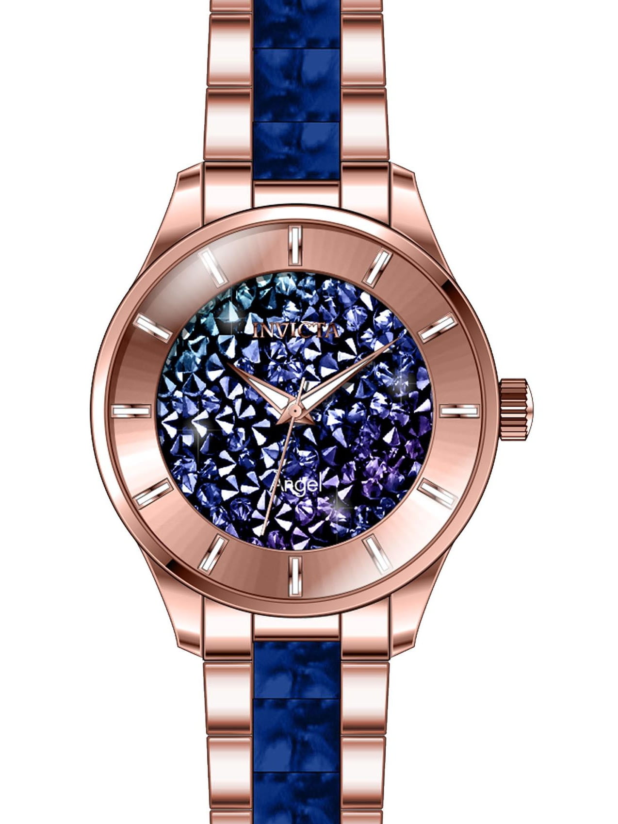 Invicta - Invicta Women's Angel Blue Steel Bracelet & Case Quartz ...