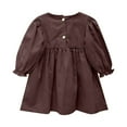 thumbnail image 5 of Kogui Dresses for Infant Girls Girls Long Sleeve Dress Kids Casual Crewneck Loose Fall DressesSize 12 18 Months(Coffee,12-18 Months), 5 of 5