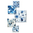 thumbnail image 3 of Designart "Cobalt Blue Mosaic In Coastal Style I" Geometric Wall Art Set Of 5 - Blue Modern Wall Living Room Decor Set, 3 of 6