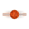 thumbnail image 2 of 2.21ct round cut red Zircon 18k rose gold Bridal Wedding Engagement Promise Anniversary Ring for Women size 8.5, 2 of 7