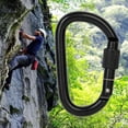 thumbnail image 4 of Mosquetón de escalada con bloqueo, gancho de rosca de aluminio resistente, mosquetón con cierre de rosca Negro, 4 of 9