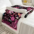 thumbnail image 2 of Breast Cancer Awareness Hopes Throw Blanket Breast Cancer Survivor Gifts for Women Ultra Soft Cozy Lightweight Flannel Blanket for Bed Sofa Living Room (g505,50"x 60"), 2 of 6