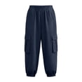thumbnail image 4 of Lenpel Cargo Pants for Women Casual Elastic Waist Trousers with Pockets Fashion Athletic Travel Hiking Ankle Joggers, 4 of 4