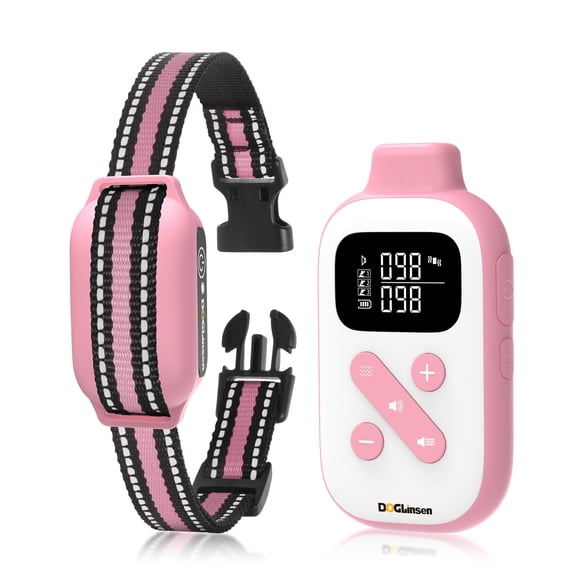 PetJoy No Shock Dog Training Collar, Vibrating Dog Collar with Remote 2800Ft, Dog Bark Collar No Shock-Vibration Collar for Puppy Small Medium Large Dogs - No Prongs,Pink