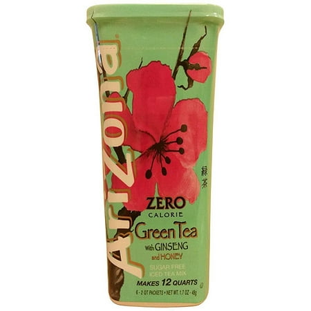 AriZona Thé de thé vert avec Ginseng, 1,7 oz (paquet de 12)