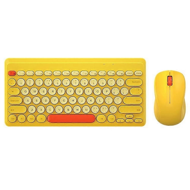 2.4G Wireless Keyboard Mouse Set Gaming Colorful Round Keycap Keyboard Multimedia Keys for Windows / MAC
