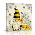thumbnail image 2 of Canvas Wall Art Honey Gnome Canvas Art Print Daisy Bee Pastoral Farmhouse Retro Background Pictures Wall Decor for Living Room Bedroom Artwork Decorations Stretched Framed Ready to Hang 8"x8", 2 of 9