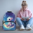 thumbnail image 2 of KUIFORTI Galaxy Moon Dragon Print Kids Backpack Large Capacity Lightweight School Bag with Side Pockets for Elementary Students Back to School Supplies for Boys, 2 of 7